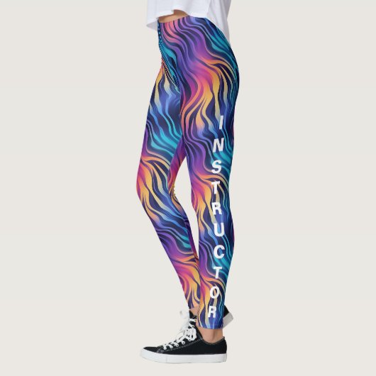 Groovy 90s stijl multicolor boho   leggings (Links)
