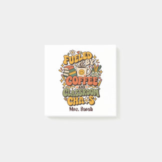 Groovy, aangedreven door koffie en klaslokaalchaos post-it® notes