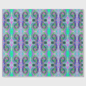 Groovy Abstract Aqua en Navy Lava Swirl Cadeaupapier (Vlak)
