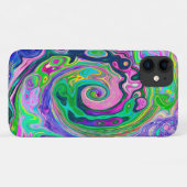 Groovy Abstract Aqua en Navy Lava Swirl Case-Mate iPhone Case (Achterkant (horizontaal))