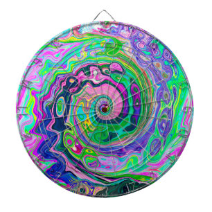 Groovy Abstract Aqua en Navy Lava Swirl Dartbord