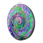 Groovy Abstract Aqua en Navy Lava Swirl Dartbord (Voorkant Rechts)