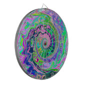 Groovy Abstract Aqua en Navy Lava Swirl Dartbord (Voorkant Links)