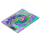 Groovy Abstract Aqua en Navy Lava Swirl Notitieboek (Linkerzijde)