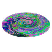 Groovy Abstract Aqua en Navy Lava Swirl Snijplank (Hoek)