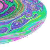 Groovy Abstract Aqua en Navy Lava Swirl Snijplank (Hoek)