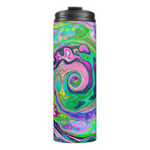 Groovy Abstract Aqua en Navy Lava Swirl