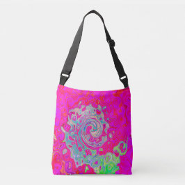 Groovy Abstract Blauwgroen blauw en rood zwijn Crossbody Tas
