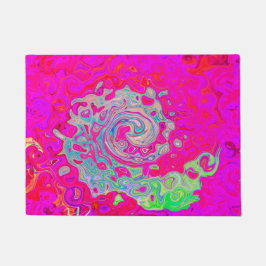 Groovy Abstract Blauwgroen blauw en rood zwijn Deurmat