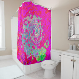 Groovy Abstract Blauwgroen blauw en rood zwijn Douchegordijn