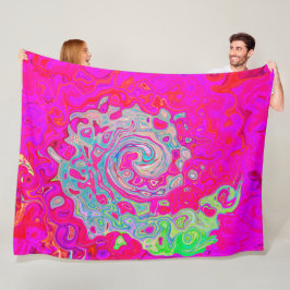 Groovy Abstract Blauwgroen blauw en rood zwijn Fleece Deken