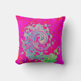 Groovy Abstract Blauwgroen blauw en rood zwijn Kussen