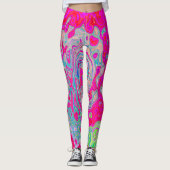 Groovy Abstract Blauwgroen blauw en rood zwijn Leggings (Voorkant)