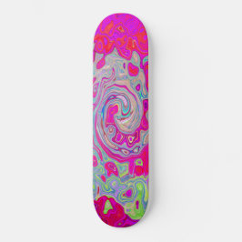 Groovy Abstract Blauwgroen blauw en rood zwijn Persoonlijk Skateboard