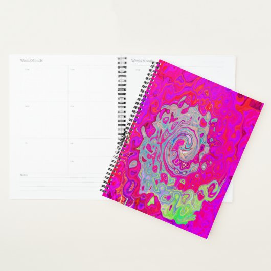 Groovy Abstract Blauwgroen blauw en rood zwijn Planner (Display)