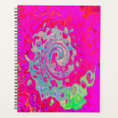 Groovy Abstract Blauwgroen blauw en rood zwijn Planner (Voorkant)