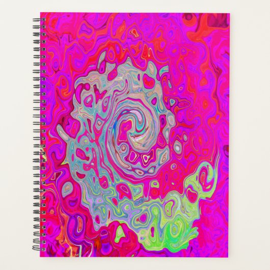 Groovy Abstract Blauwgroen blauw en rood zwijn Planner (Voorkant)