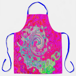 Groovy Abstract Blauwgroen blauw en rood zwijn Schort