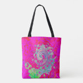 Groovy Abstract Blauwgroen blauw en rood zwijn Tote Bag (Achterkant)