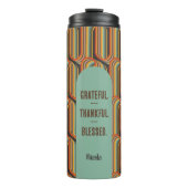 Groovy Abstract dankbaar dankbaar gezegend Thermosbeker (Voorkant)