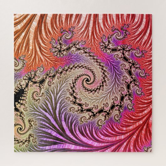 Groovy Abstract Digitale Funky Boho Spiraal Fracta Legpuzzel (Verticaal)