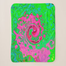 Groovy Abstract Green en Red Lava vloeibare wervel