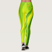 Groovy Abstract groen, vloeibaar kunstwervelschild Leggings (Achterkant)
