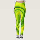 Groovy Abstract groen, vloeibaar kunstwervelschild Leggings (Voorkant)