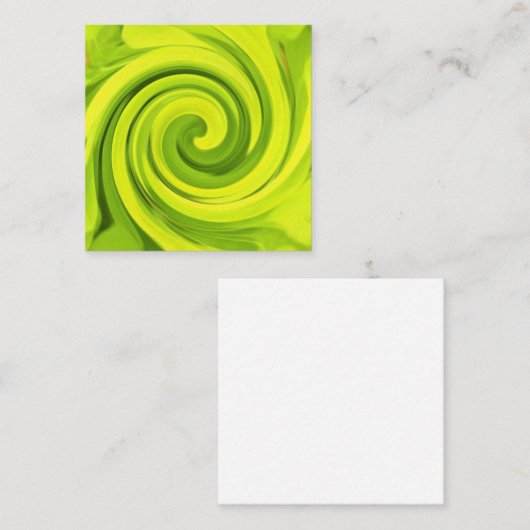 Groovy Abstract groen, vloeibaar kunstwervelschild Vierkante Visitekaartje (Voorkant / Achterkant)