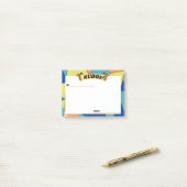 Groovy abstract kudos werknemer erkentelijkheid po post-it® notes (Op bureau)