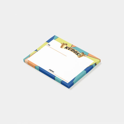 Groovy abstract kudos werknemer erkentelijkheid po post-it® notes (Schuin)