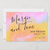 Groovy Abstract Manuscript sparen de Uitnodiging v (Voorkant)