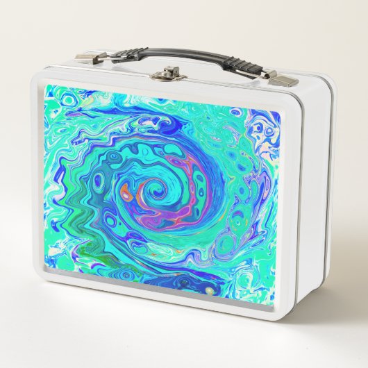 Groovy Abstract Ocean Blue en Green Liquid Swirl (Voorkant)