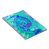 Groovy Abstract Ocean Blue en Green Liquid Swirl Notitieboek (Rechterzijde)
