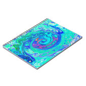 Groovy Abstract Ocean Blue en Green Liquid Swirl Notitieboek (Linkerzijde)