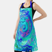 Groovy Abstract Ocean Blue en Green Liquid Swirl Schort (Insitu)