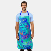 Groovy Abstract Ocean Blue en Green Liquid Swirl Schort (Gedragen)