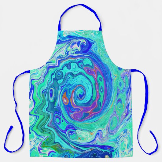 Groovy Abstract Ocean Blue en Green Liquid Swirl Schort (Voorkant)