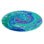 Groovy Abstract Ocean Blue en Green Liquid Swirl Snijplank (Hoek)