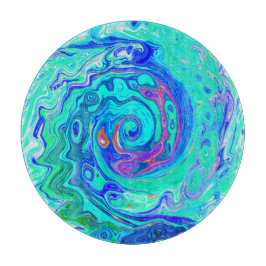Groovy Abstract Ocean Blue en Green Liquid Swirl Snijplank