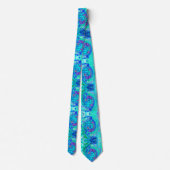 Groovy Abstract Ocean Blue en Green Liquid Swirl Stropdas (Achterkant)