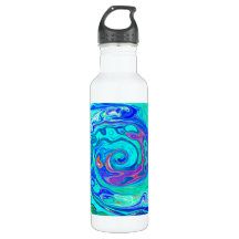 Groovy Abstract Ocean Blue en Green Liquid Swirl