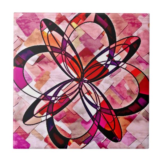 groovy abstract ontwerp tegeltje (Voorkant)