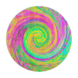 Groovy Abstract Paars en gele vloeibare wervelkolo Snijplank