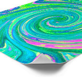 Groovy Abstract Retro Aquamarine Swirl Poster (Hoek)