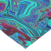 Groovy Abstract Retro Art in Blue en Red Korte Tafelloper (Hoek)