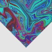 Groovy Abstract Retro Art in Blue en Red Tissuepapier (Detail)