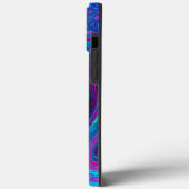 Groovy Abstract Retro Blauwe en Paarse Draaikolk Case-Mate iPhone Case (Achterkant / Links)