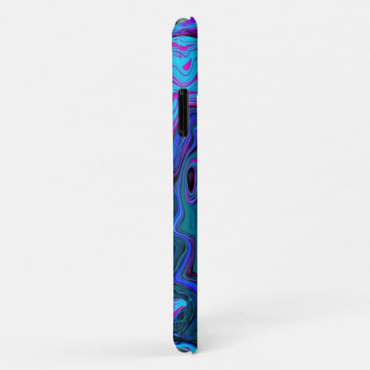 Groovy Abstract Retro Blue en Paarse wervelkolom Case-Mate iPhone Case (Achterkant/rechts)