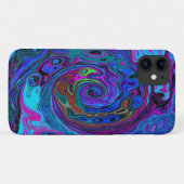 Groovy Abstract Retro Blue en Paarse wervelkolom Case-Mate iPhone Case (Achterkant (horizontaal))